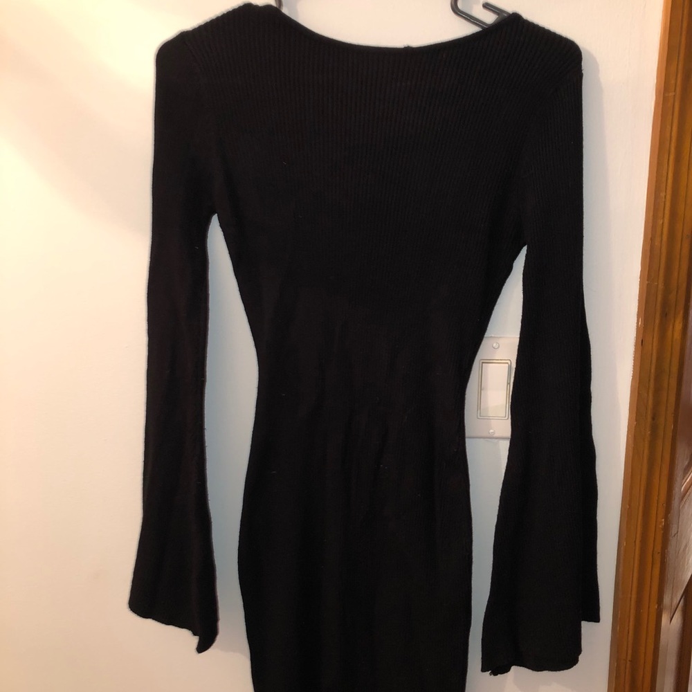 Rehab Low Back Knit Dress with Bell Sleeves